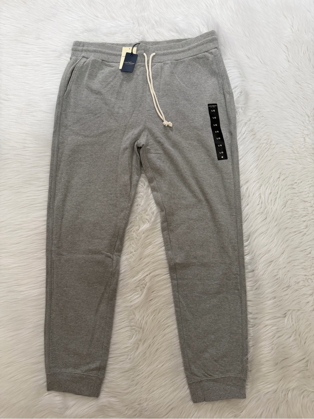 Lucky Brand Grey Jogger Sweatpants with Drawstring Sz L